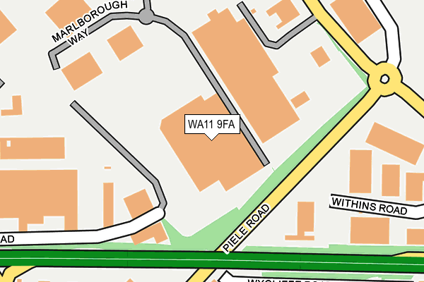 WA11 9FA map - OS OpenMap – Local (Ordnance Survey) WA11 9FA map - OS OpenMap – Local (Ordnance Survey)