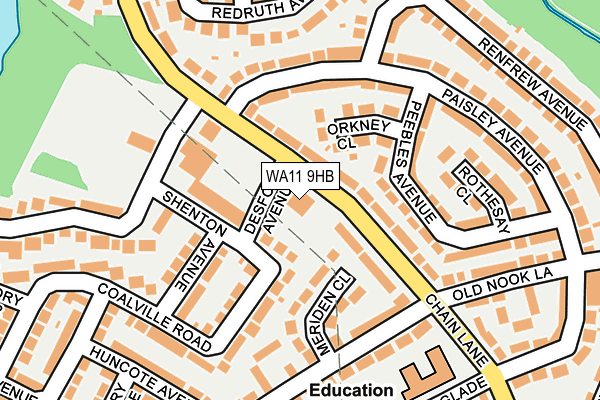 WA11 9HB map - OS OpenMap – Local (Ordnance Survey) WA11 9HB map - OS OpenMap – Local (Ordnance Survey)