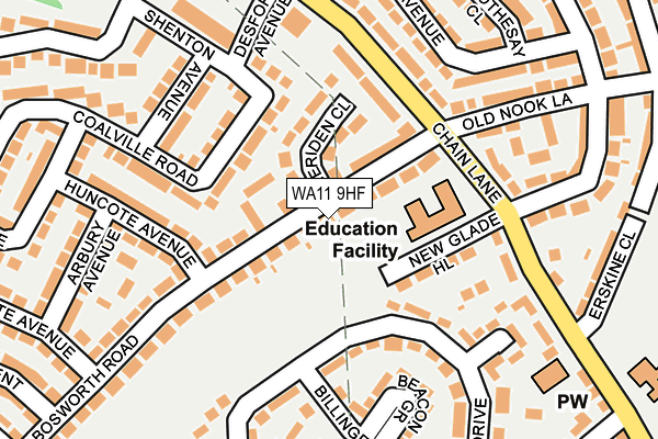 WA11 9HF map - OS OpenMap – Local (Ordnance Survey) WA11 9HF map - OS OpenMap – Local (Ordnance Survey)