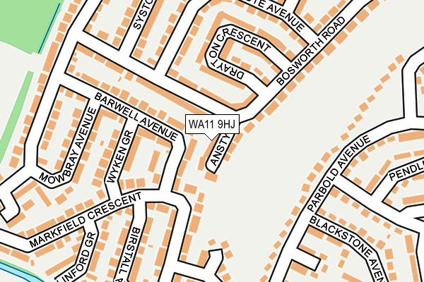 WA11 9HJ map - OS OpenMap – Local (Ordnance Survey) WA11 9HJ map - OS OpenMap – Local (Ordnance Survey)