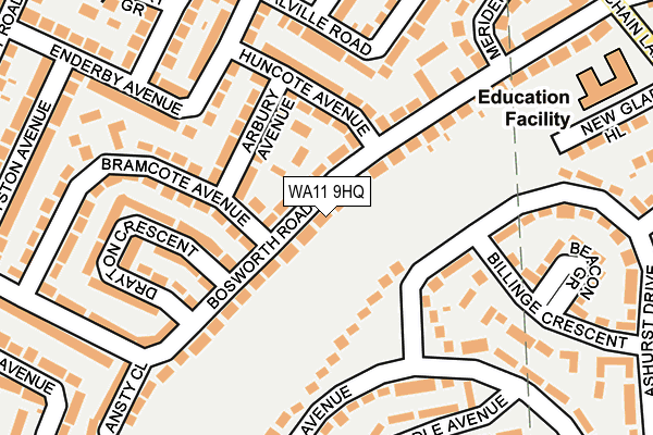 WA11 9HQ map - OS OpenMap – Local (Ordnance Survey) WA11 9HQ map - OS OpenMap – Local (Ordnance Survey)