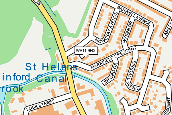 WA11 9HX map - OS OpenMap – Local (Ordnance Survey) WA11 9HX map - OS OpenMap – Local (Ordnance Survey)