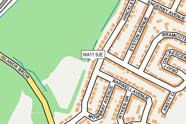 WA11 9JE map - OS OpenMap – Local (Ordnance Survey) WA11 9JE map - OS OpenMap – Local (Ordnance Survey)