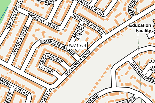 WA11 9JH map - OS OpenMap – Local (Ordnance Survey) WA11 9JH map - OS OpenMap – Local (Ordnance Survey)