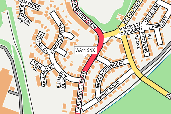 WA11 9NX map - OS OpenMap – Local (Ordnance Survey) WA11 9NX map - OS OpenMap – Local (Ordnance Survey)