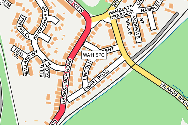 WA11 9PQ map - OS OpenMap – Local (Ordnance Survey) WA11 9PQ map - OS OpenMap – Local (Ordnance Survey)