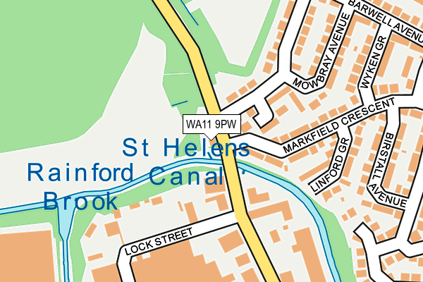WA11 9PW map - OS OpenMap – Local (Ordnance Survey) WA11 9PW map - OS OpenMap – Local (Ordnance Survey)