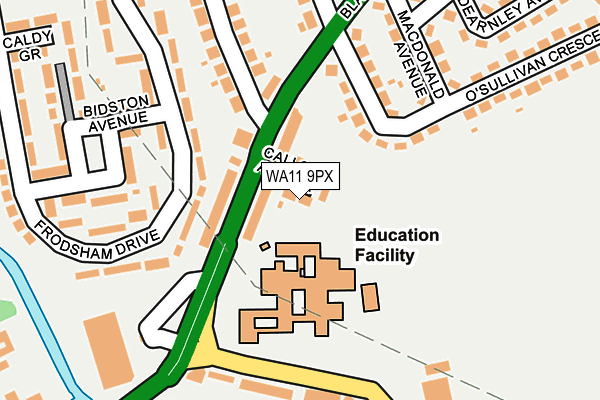 WA11 9PX map - OS OpenMap – Local (Ordnance Survey) WA11 9PX map - OS OpenMap – Local (Ordnance Survey)