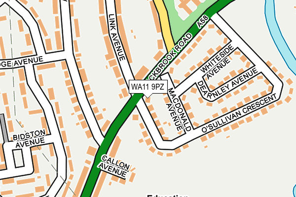 WA11 9PZ map - OS OpenMap – Local (Ordnance Survey) WA11 9PZ map - OS OpenMap – Local (Ordnance Survey)