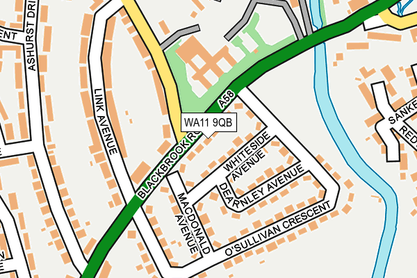 WA11 9QB map - OS OpenMap – Local (Ordnance Survey) WA11 9QB map - OS OpenMap – Local (Ordnance Survey)