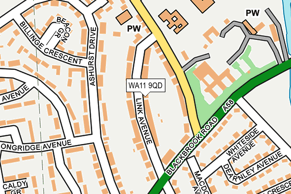 WA11 9QD map - OS OpenMap – Local (Ordnance Survey) WA11 9QD map - OS OpenMap – Local (Ordnance Survey)