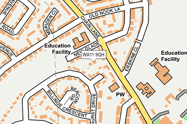 WA11 9QH map - OS OpenMap – Local (Ordnance Survey) WA11 9QH map - OS OpenMap – Local (Ordnance Survey)