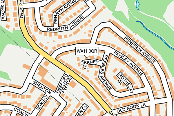 WA11 9QR map - OS OpenMap – Local (Ordnance Survey) WA11 9QR map - OS OpenMap – Local (Ordnance Survey)