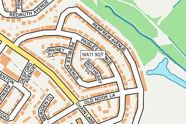 WA11 9QT map - OS OpenMap – Local (Ordnance Survey) WA11 9QT map - OS OpenMap – Local (Ordnance Survey)