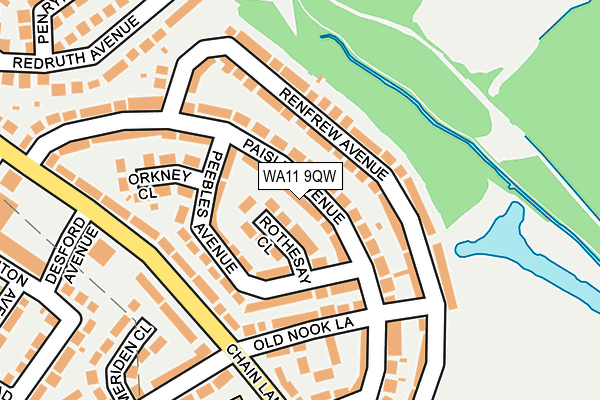 WA11 9QW map - OS OpenMap – Local (Ordnance Survey) WA11 9QW map - OS OpenMap – Local (Ordnance Survey)