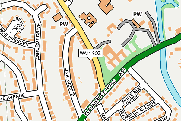 WA11 9QZ map - OS OpenMap – Local (Ordnance Survey) WA11 9QZ map - OS OpenMap – Local (Ordnance Survey)