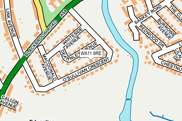 WA11 9RE map - OS OpenMap – Local (Ordnance Survey) WA11 9RE map - OS OpenMap – Local (Ordnance Survey)