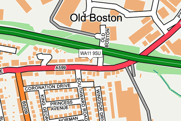 WA11 9SU map - OS OpenMap – Local (Ordnance Survey) WA11 9SU map - OS OpenMap – Local (Ordnance Survey)