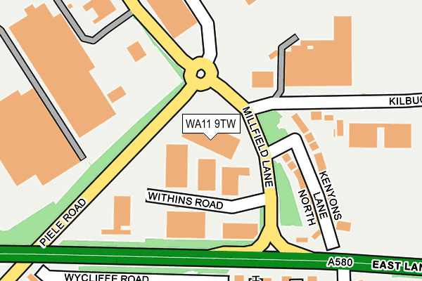WA11 9TW map - OS OpenMap – Local (Ordnance Survey) WA11 9TW map - OS OpenMap – Local (Ordnance Survey)