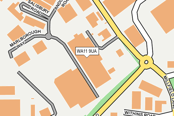 WA11 9UA map - OS OpenMap – Local (Ordnance Survey) WA11 9UA map - OS OpenMap – Local (Ordnance Survey)
