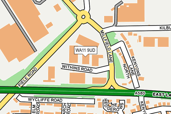 WA11 9UD map - OS OpenMap – Local (Ordnance Survey) WA11 9UD map - OS OpenMap – Local (Ordnance Survey)