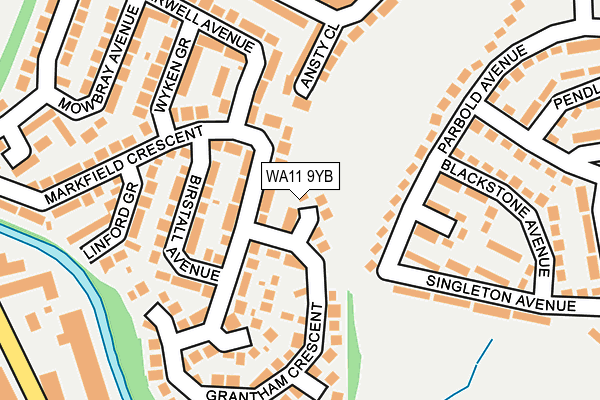 WA11 9YB map - OS OpenMap – Local (Ordnance Survey) WA11 9YB map - OS OpenMap – Local (Ordnance Survey)