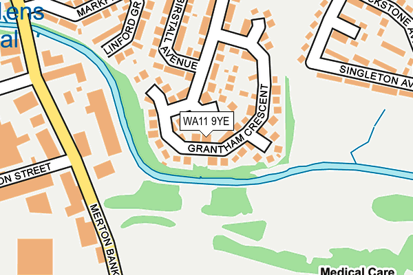WA11 9YE map - OS OpenMap – Local (Ordnance Survey) WA11 9YE map - OS OpenMap – Local (Ordnance Survey)