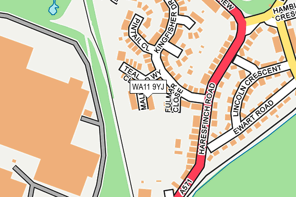 WA11 9YJ map - OS OpenMap – Local (Ordnance Survey) WA11 9YJ map - OS OpenMap – Local (Ordnance Survey)