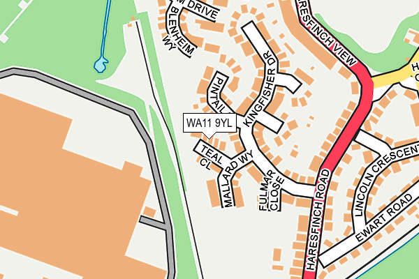 WA11 9YL map - OS OpenMap – Local (Ordnance Survey) WA11 9YL map - OS OpenMap – Local (Ordnance Survey)