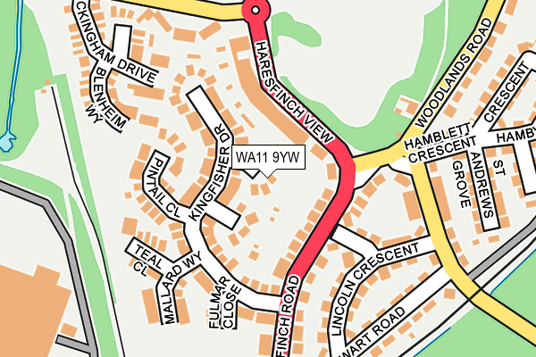 WA11 9YW map - OS OpenMap – Local (Ordnance Survey) WA11 9YW map - OS OpenMap – Local (Ordnance Survey)