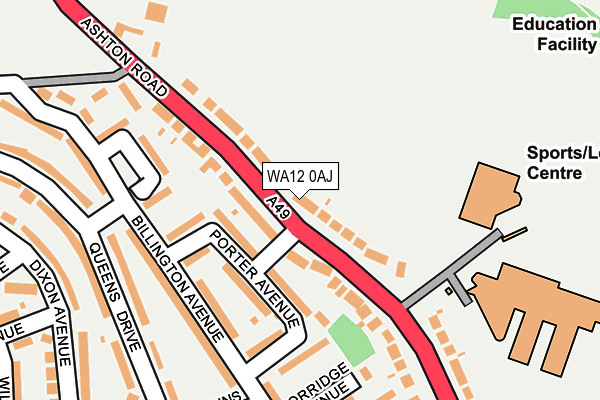 WA12 0AJ map - OS OpenMap – Local (Ordnance Survey) WA12 0AJ map - OS OpenMap – Local (Ordnance Survey)