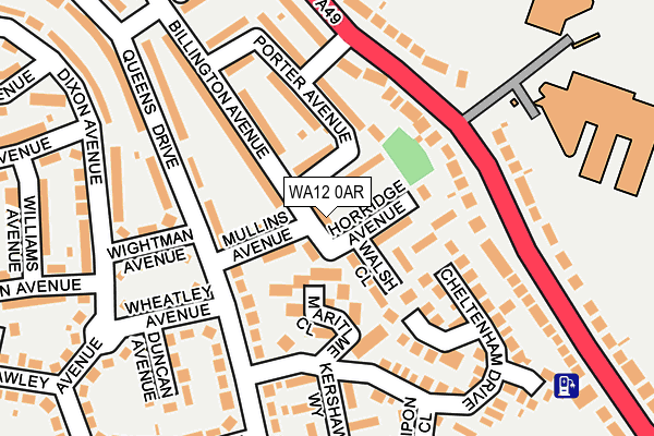 WA12 0AR map - OS OpenMap – Local (Ordnance Survey) WA12 0AR map - OS OpenMap – Local (Ordnance Survey)