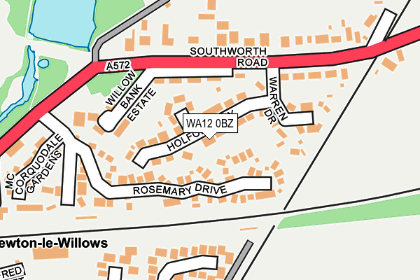 WA12 0BZ map - OS OpenMap – Local (Ordnance Survey) WA12 0BZ map - OS OpenMap – Local (Ordnance Survey)