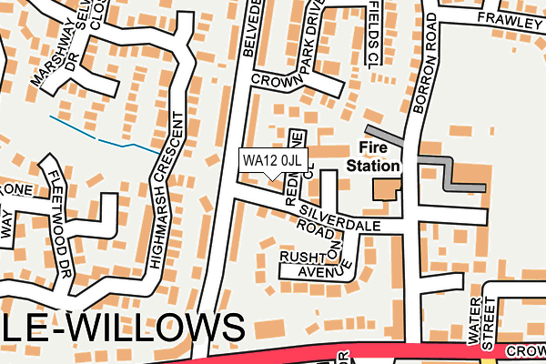 WA12 0JL map - OS OpenMap – Local (Ordnance Survey)