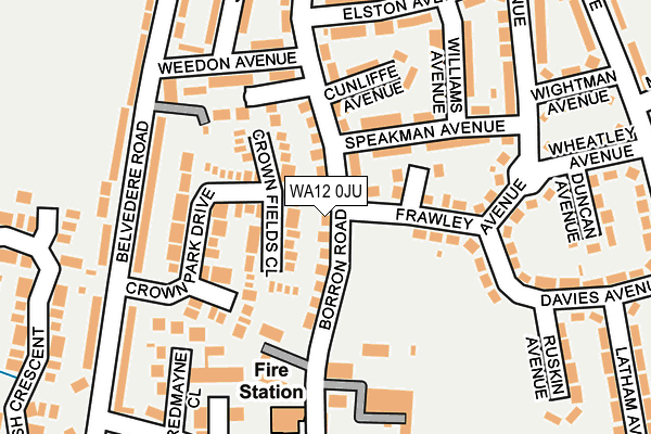 WA12 0JU map - OS OpenMap – Local (Ordnance Survey) WA12 0JU map - OS OpenMap – Local (Ordnance Survey)