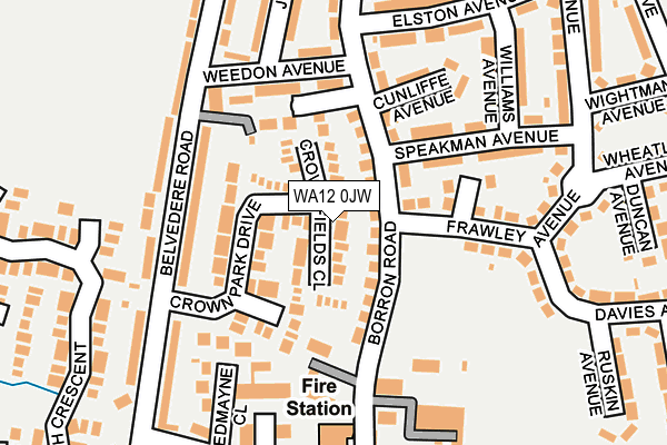 WA12 0JW map - OS OpenMap – Local (Ordnance Survey) WA12 0JW map - OS OpenMap – Local (Ordnance Survey)