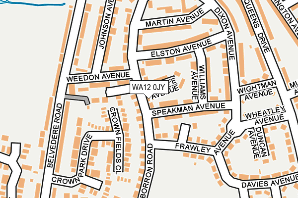 WA12 0JY map - OS OpenMap – Local (Ordnance Survey)
