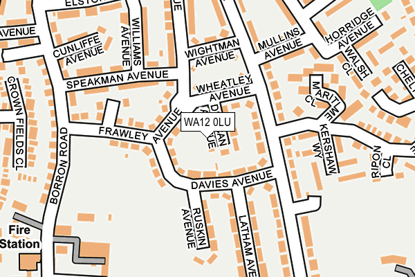 WA12 0LU map - OS OpenMap – Local (Ordnance Survey) WA12 0LU map - OS OpenMap – Local (Ordnance Survey)