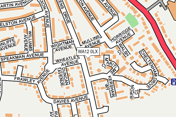 WA12 0LX map - OS OpenMap – Local (Ordnance Survey) WA12 0LX map - OS OpenMap – Local (Ordnance Survey)