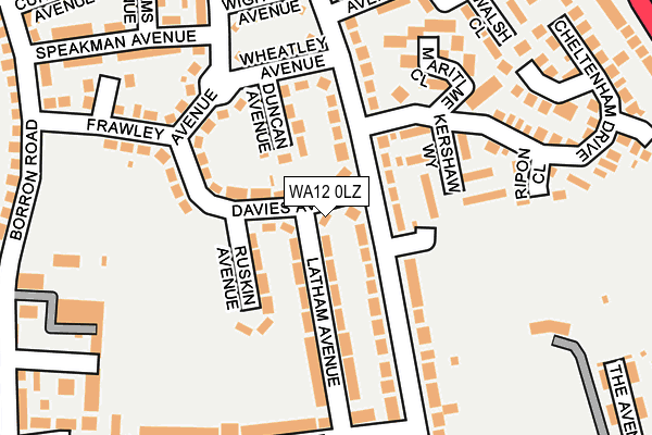 WA12 0LZ map - OS OpenMap – Local (Ordnance Survey) WA12 0LZ map - OS OpenMap – Local (Ordnance Survey)