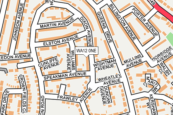 WA12 0NE map - OS OpenMap – Local (Ordnance Survey) WA12 0NE map - OS OpenMap – Local (Ordnance Survey)