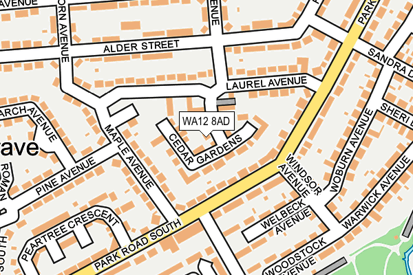WA12 8AD map - OS OpenMap – Local (Ordnance Survey) WA12 8AD map - OS OpenMap – Local (Ordnance Survey)