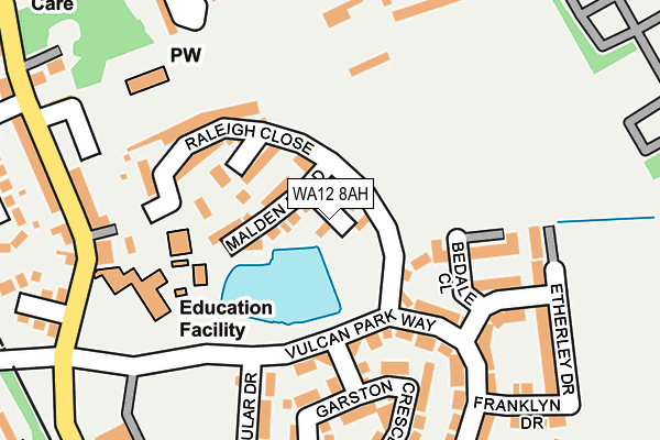 WA12 8AH map - OS OpenMap – Local (Ordnance Survey) WA12 8AH map - OS OpenMap – Local (Ordnance Survey)