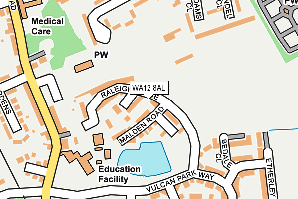 WA12 8AL map - OS OpenMap – Local (Ordnance Survey) WA12 8AL map - OS OpenMap – Local (Ordnance Survey)