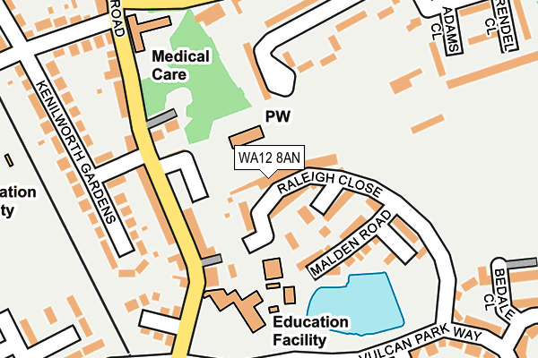 WA12 8AN map - OS OpenMap – Local (Ordnance Survey) WA12 8AN map - OS OpenMap – Local (Ordnance Survey)