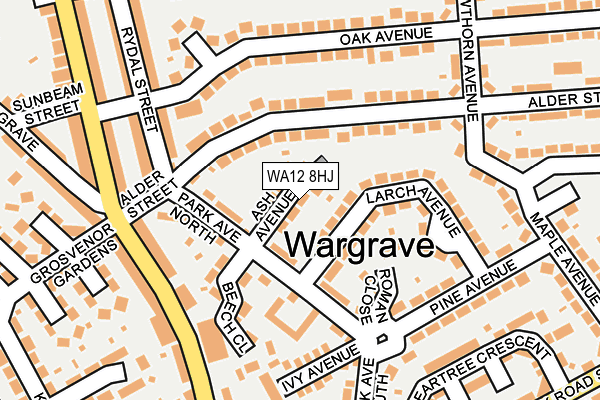 WA12 8HJ map - OS OpenMap – Local (Ordnance Survey) WA12 8HJ map - OS OpenMap – Local (Ordnance Survey)