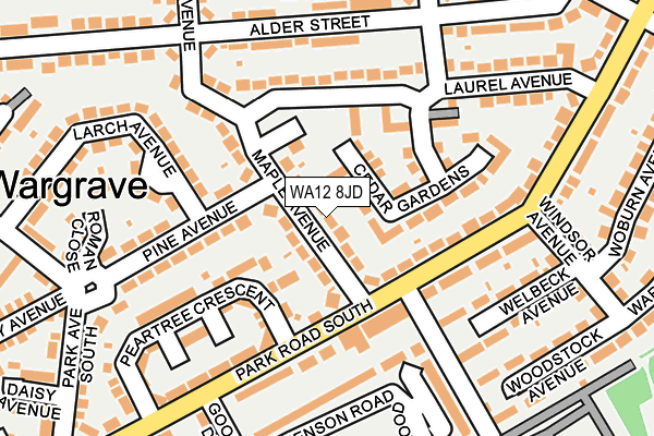 WA12 8JD map - OS OpenMap – Local (Ordnance Survey)