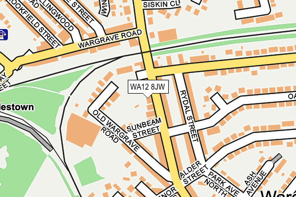 WA12 8JW map - OS OpenMap – Local (Ordnance Survey) WA12 8JW map - OS OpenMap – Local (Ordnance Survey)