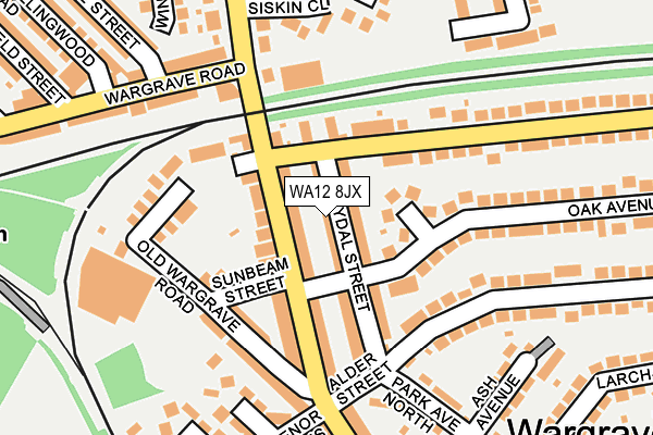 WA12 8JX map - OS OpenMap – Local (Ordnance Survey) WA12 8JX map - OS OpenMap – Local (Ordnance Survey)