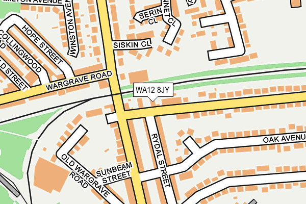 WA12 8JY map - OS OpenMap – Local (Ordnance Survey) WA12 8JY map - OS OpenMap – Local (Ordnance Survey)